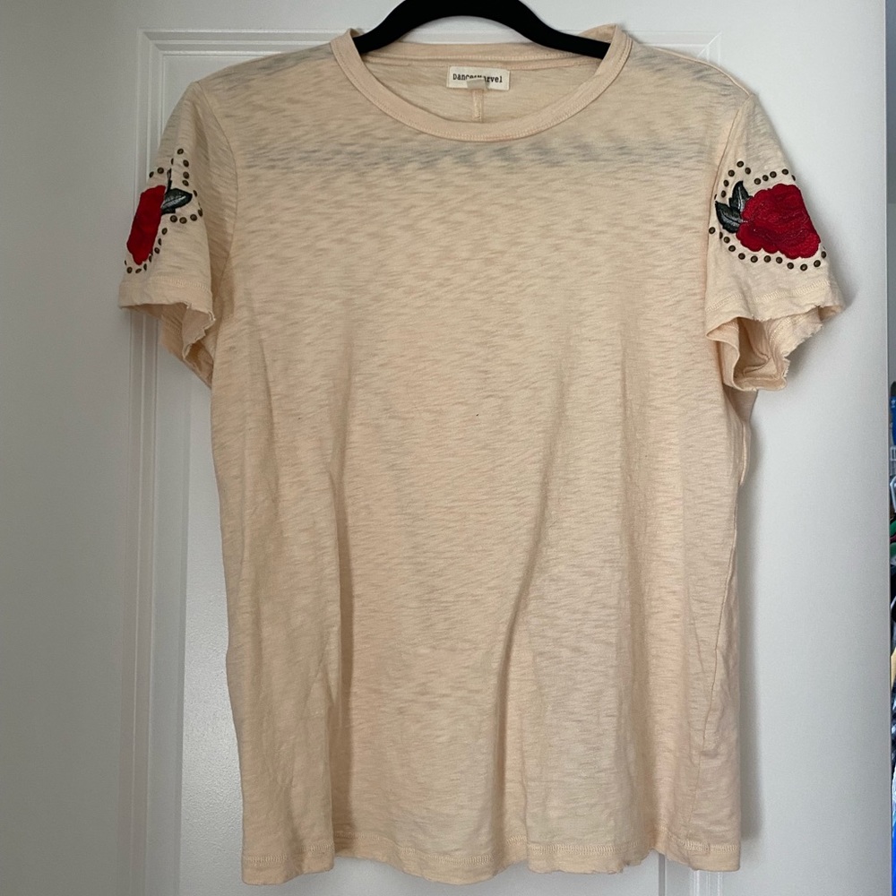 Dance & Marvel Distressed Rose Tshirt